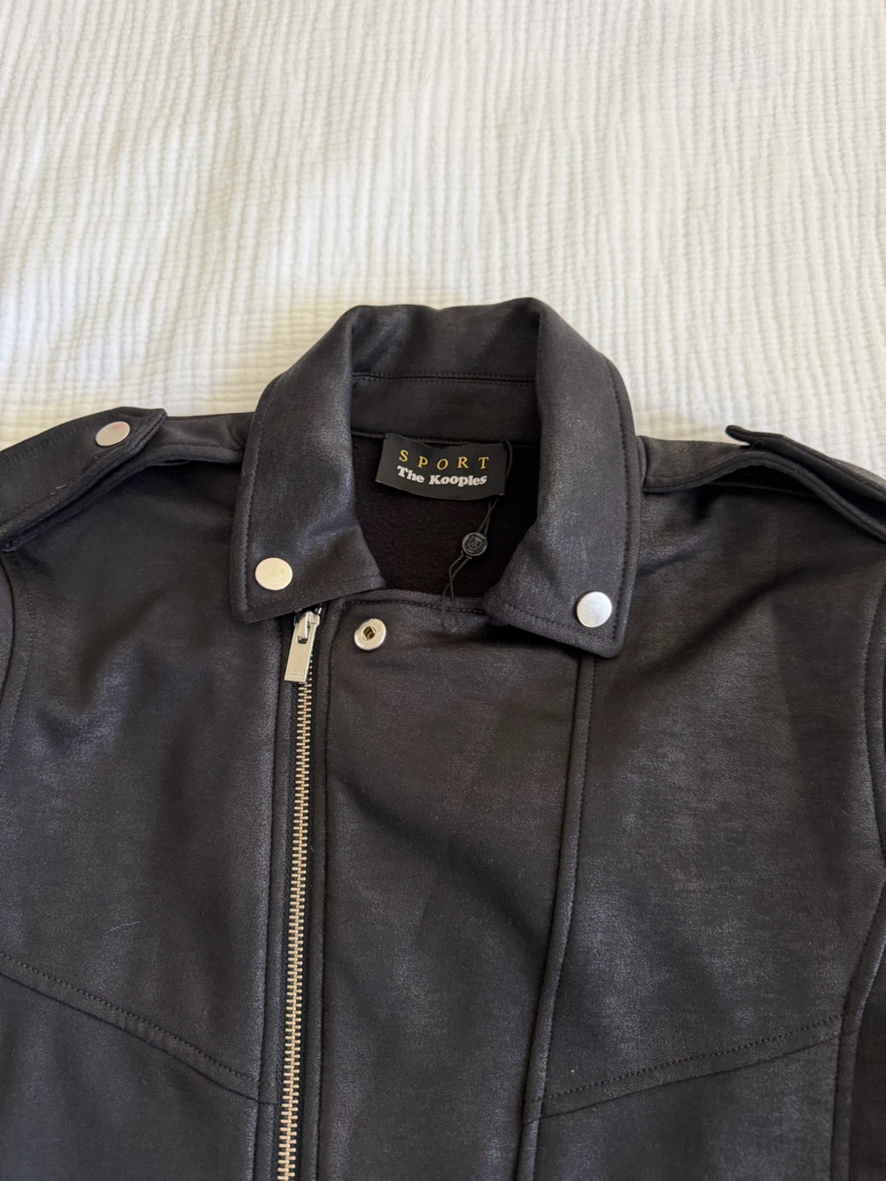 The Kooples Sport Black Women’s Zipper Moto Jacket - Picture 3 of 3